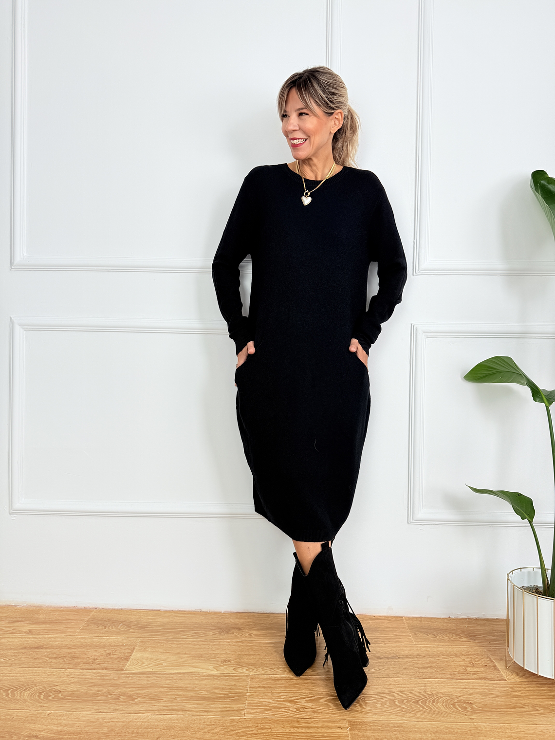 Autumn Rose Dress JT319 Black 1