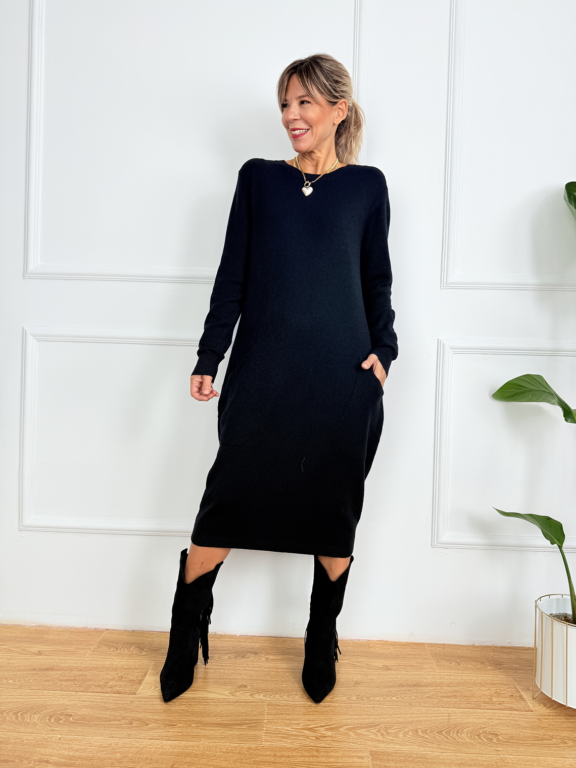 Autumn Rose Dress JT319 Black 5