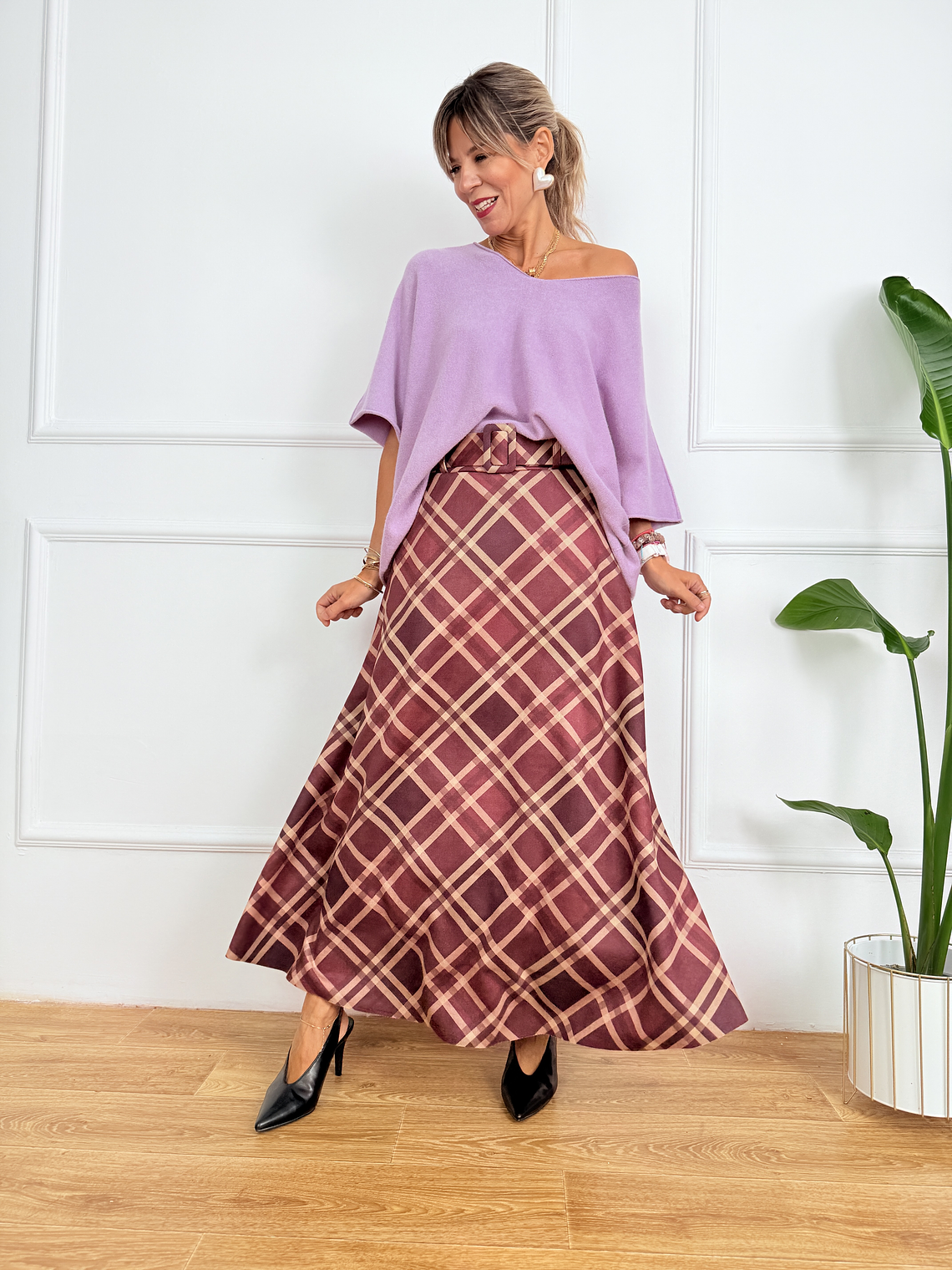 The Scott Skirt 6535 Burgundy 1