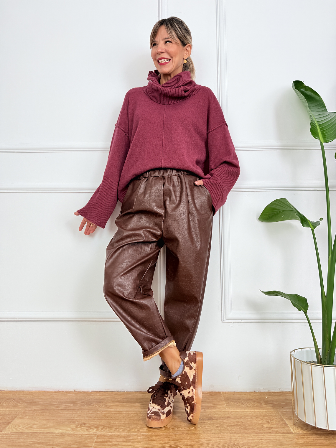 2351 Croco BROWN Trousers   2