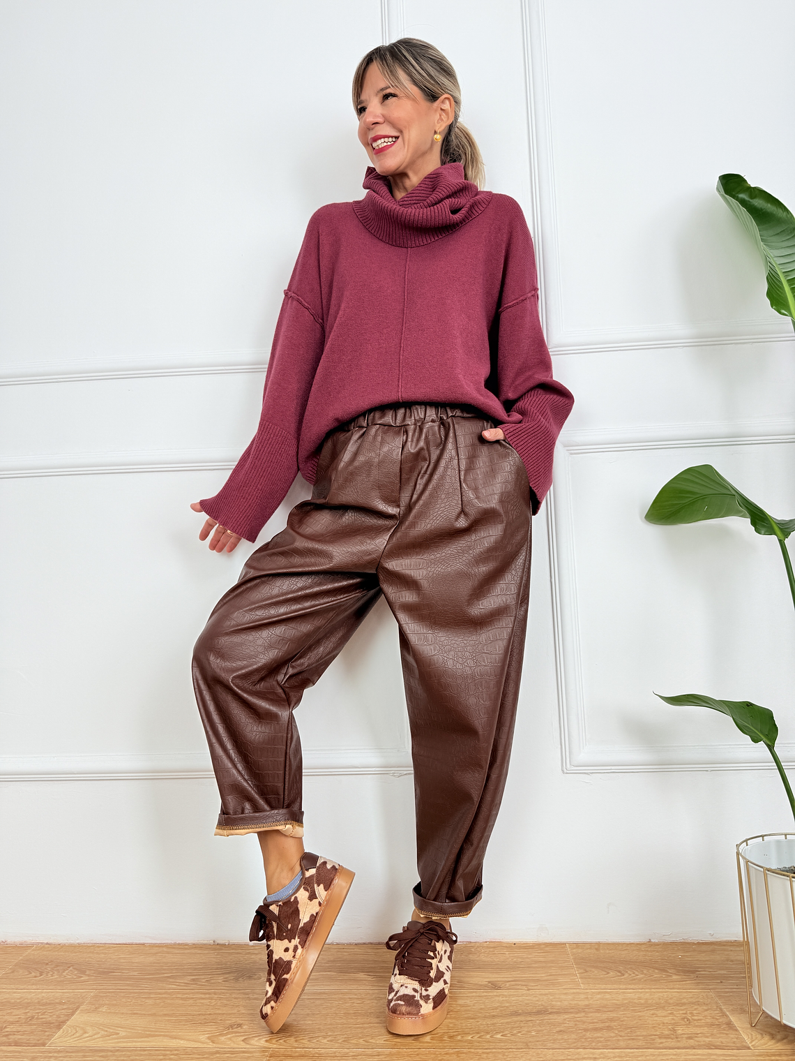 2351 Croco BROWN Trousers   1