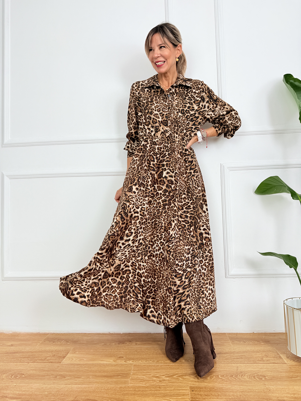 Leopard Kiss Dress 25009 Brown  2
