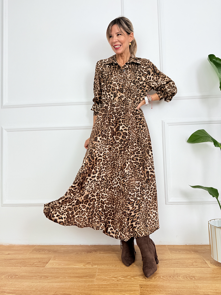 Leopard Kiss Dress 25009 Brown  2