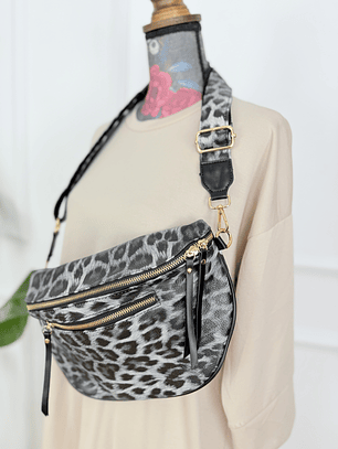 Belt bag  H341 BLACK leo grey 