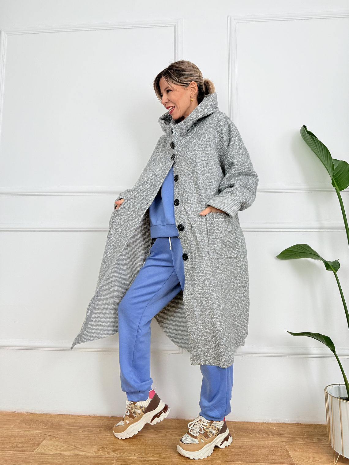 Light Hug 7854 coat Light Grey 2