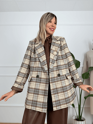 The Brooch Blazer P25131 Beige