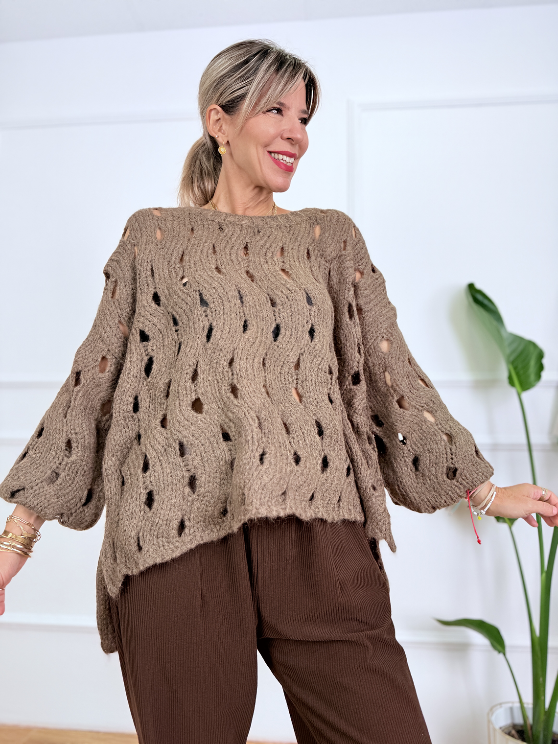 Lottie Sweater JS378 Beaver Brown 1