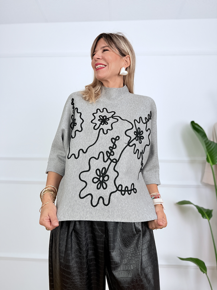 Doodles Sweater ZS3102Grey 1