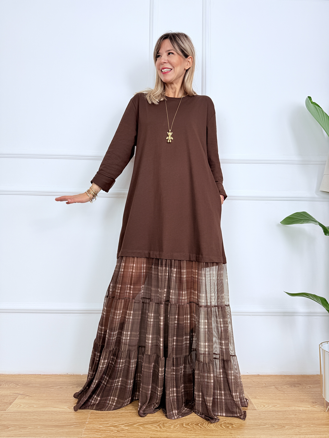 Pablo Dress LD3726 Brown 1