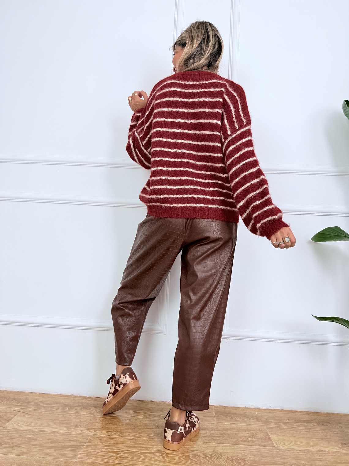 Stellar Stripes Sweater 51158 Madder Red 4