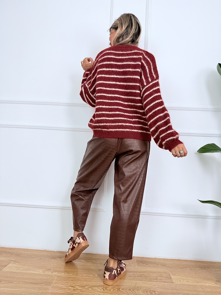 Stellar Stripes Sweater 51158 Madder Red 4
