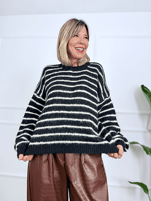 Stellar Stripes Sweater 51158 Black