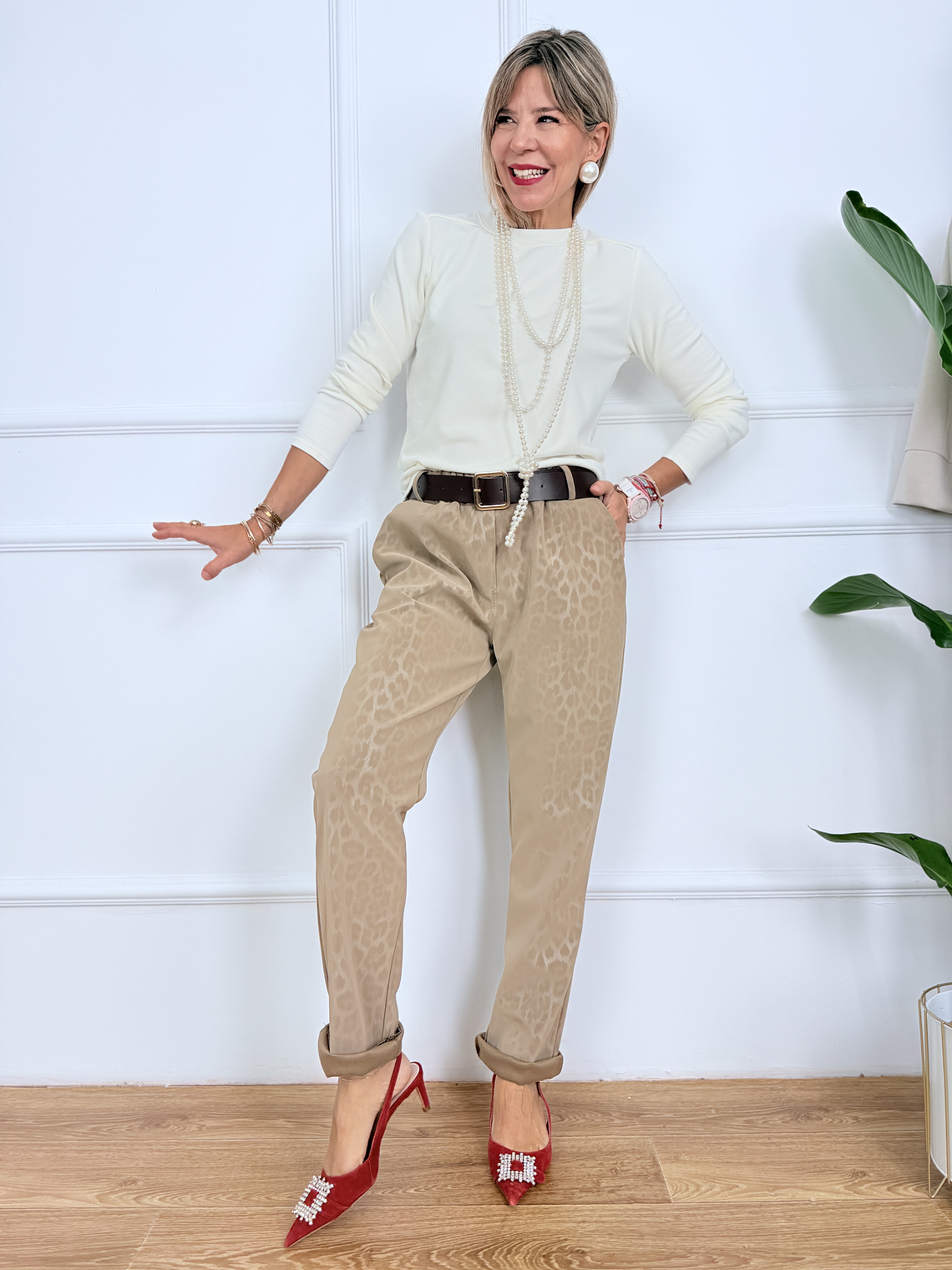 Apt & Trapt Pants 07215 Beige Leo 2