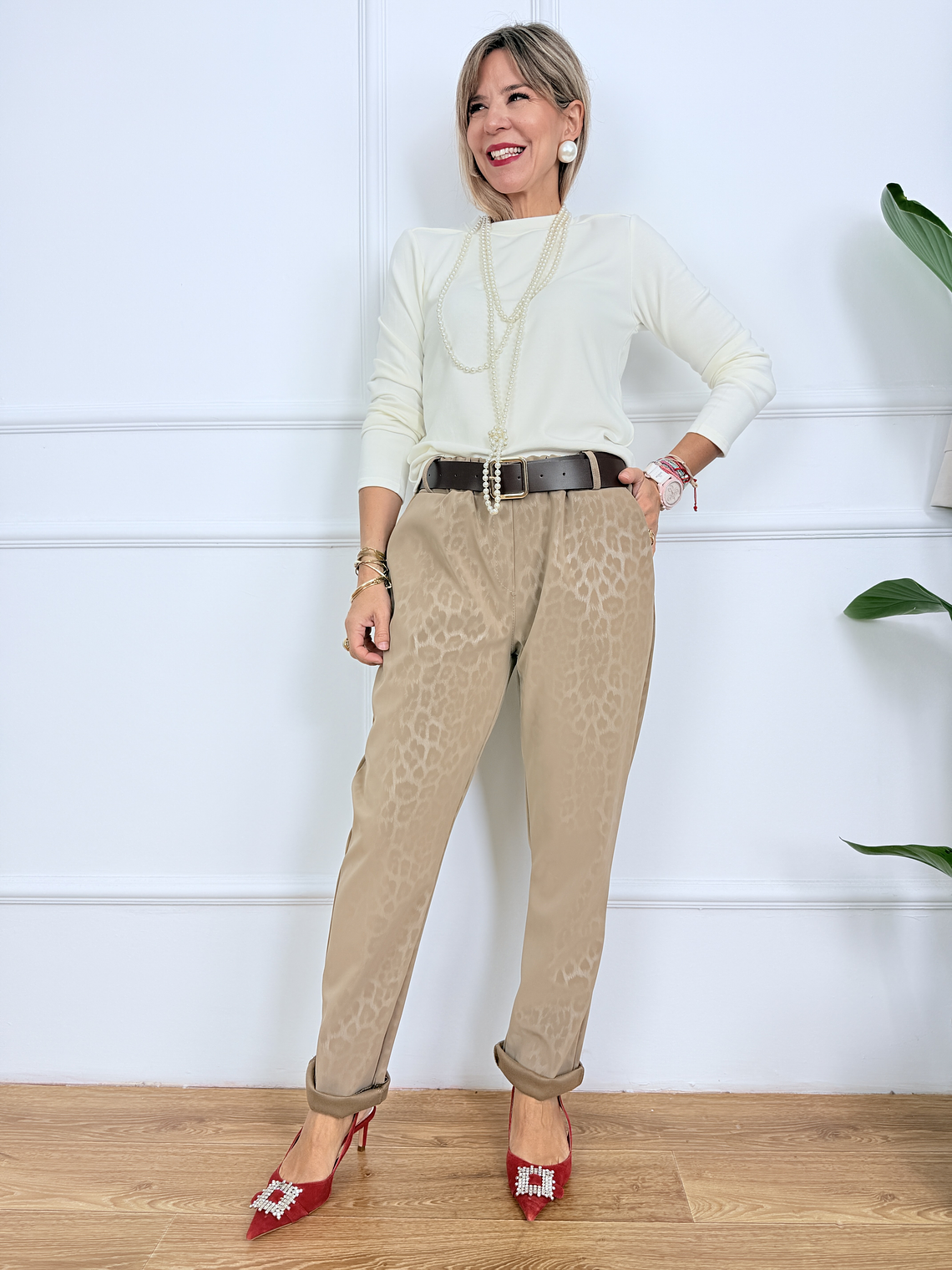 Apt & Trapt Pants 07215 Beige Leo 1