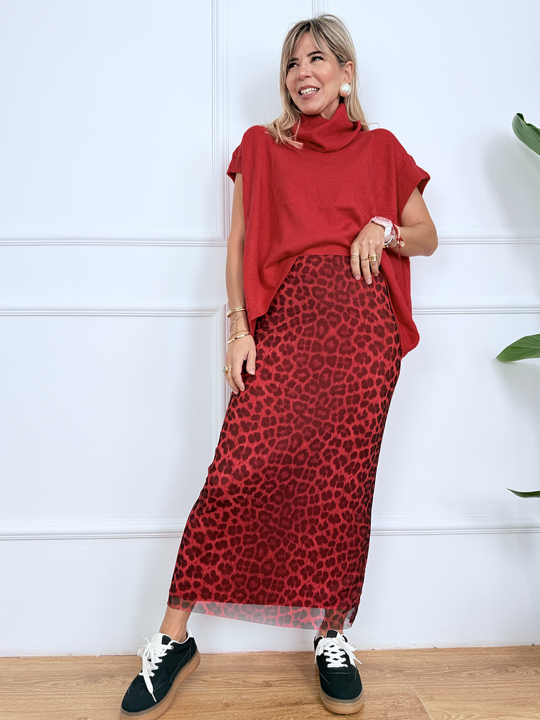 33302 Leopard Red skirt 1