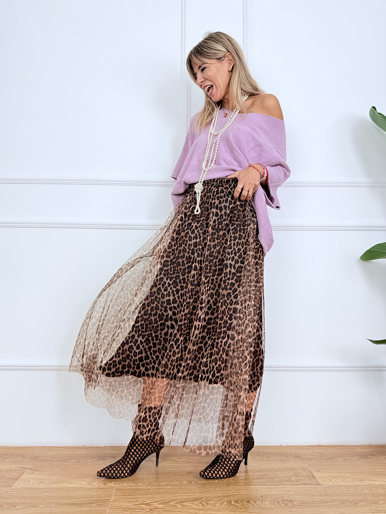 0248 tutu skirt with LEOPAR BROWN 2