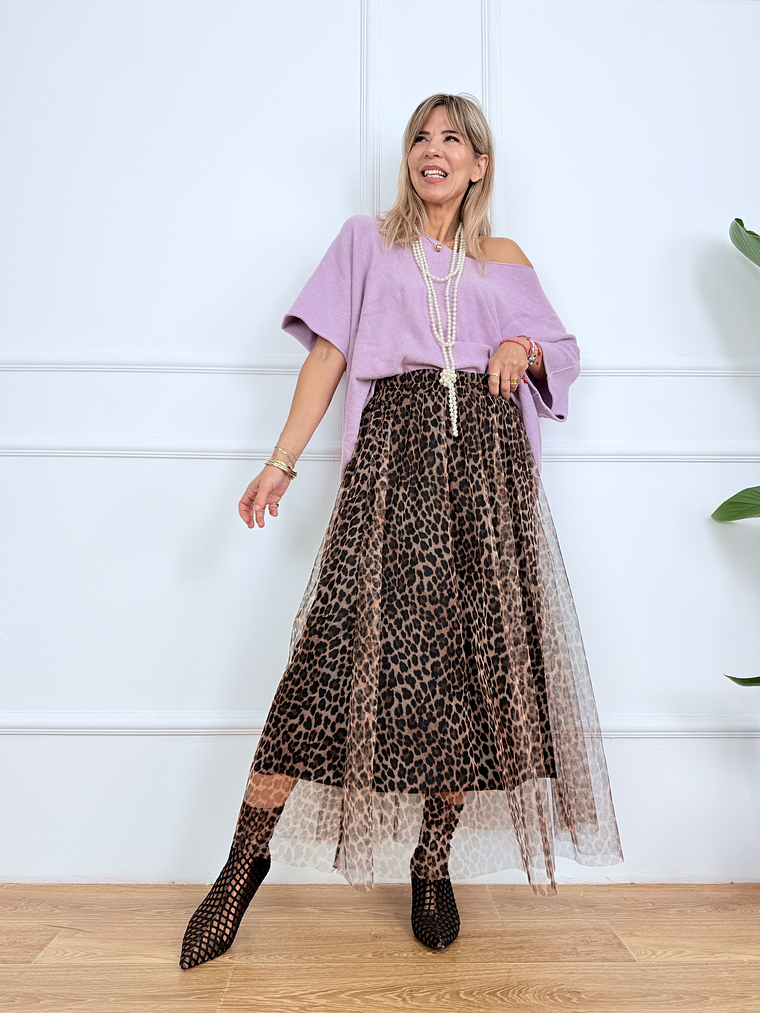 0248 tutu skirt with LEOPAR BROWN 1