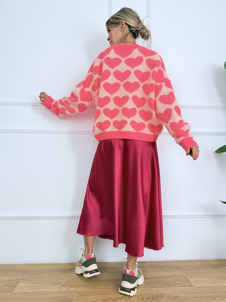 Satin fouchia skirt 1611     3