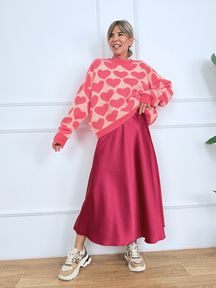 Satin fouchia skirt 1611    