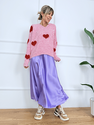 Satin PURPLE skirt 1611 