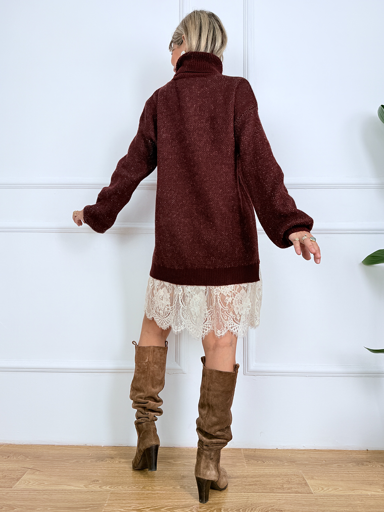 Miss Reed Sweater Dress 25865 Burgundy 2