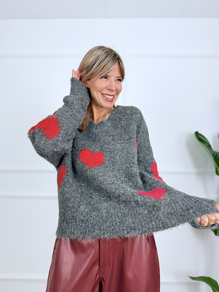 Heartly Sweater 7725 Charcoal 2