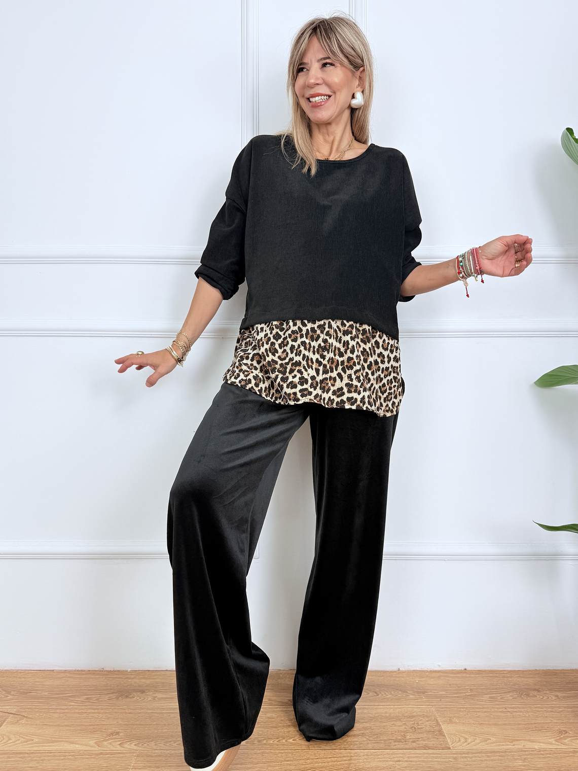 BALANCE VELVET PANTS 16331 BLACK  1