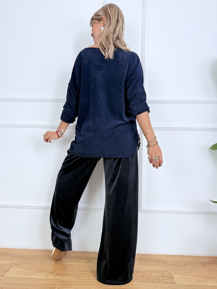 BALANCE VELVET PANTS 16331 NAVY BLUE 4