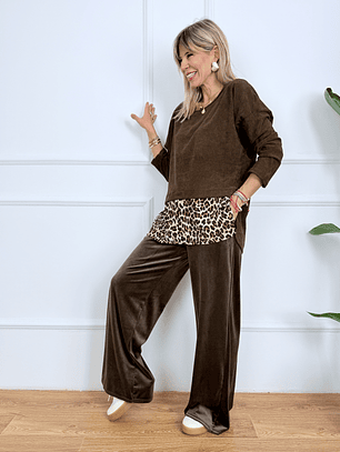 BALANCE VELVET PANTS 16331 BROWN  