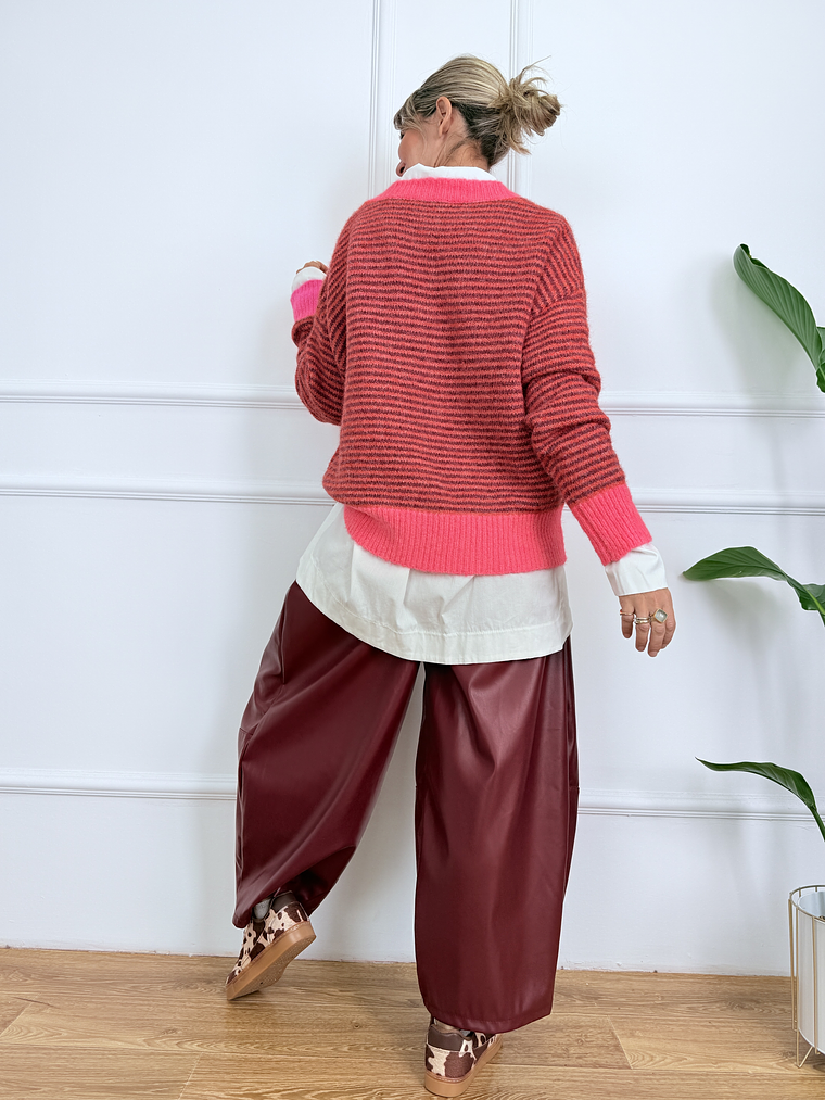 Modish Mingle Pants 13119 Burgundy 3