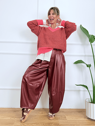 Modish Mingle Pants 13119 Burgundy