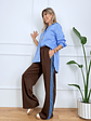 Fabric Flair Pants 25509 Light Blue/Brown - thumbnail 1