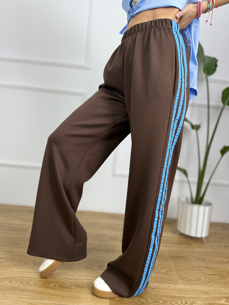 Fabric Flair Pants 25509 Light Blue/Brown 4