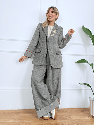 Button Up Suit 7998 Grey