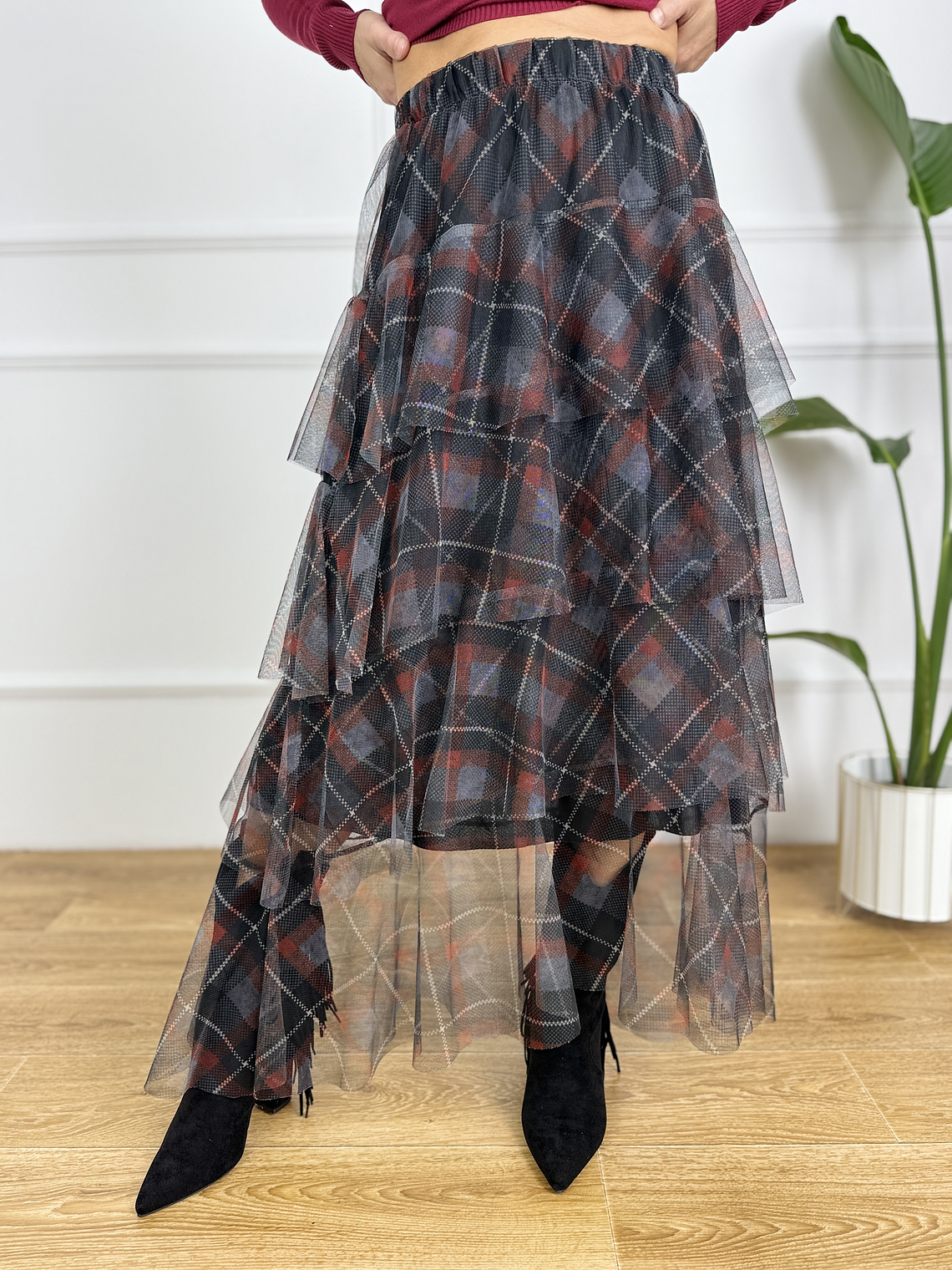 Twinkle Check Skirt 7872 Black 4