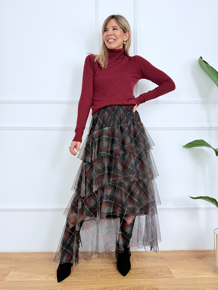 Twinkle Check Skirt 7872 Black 1