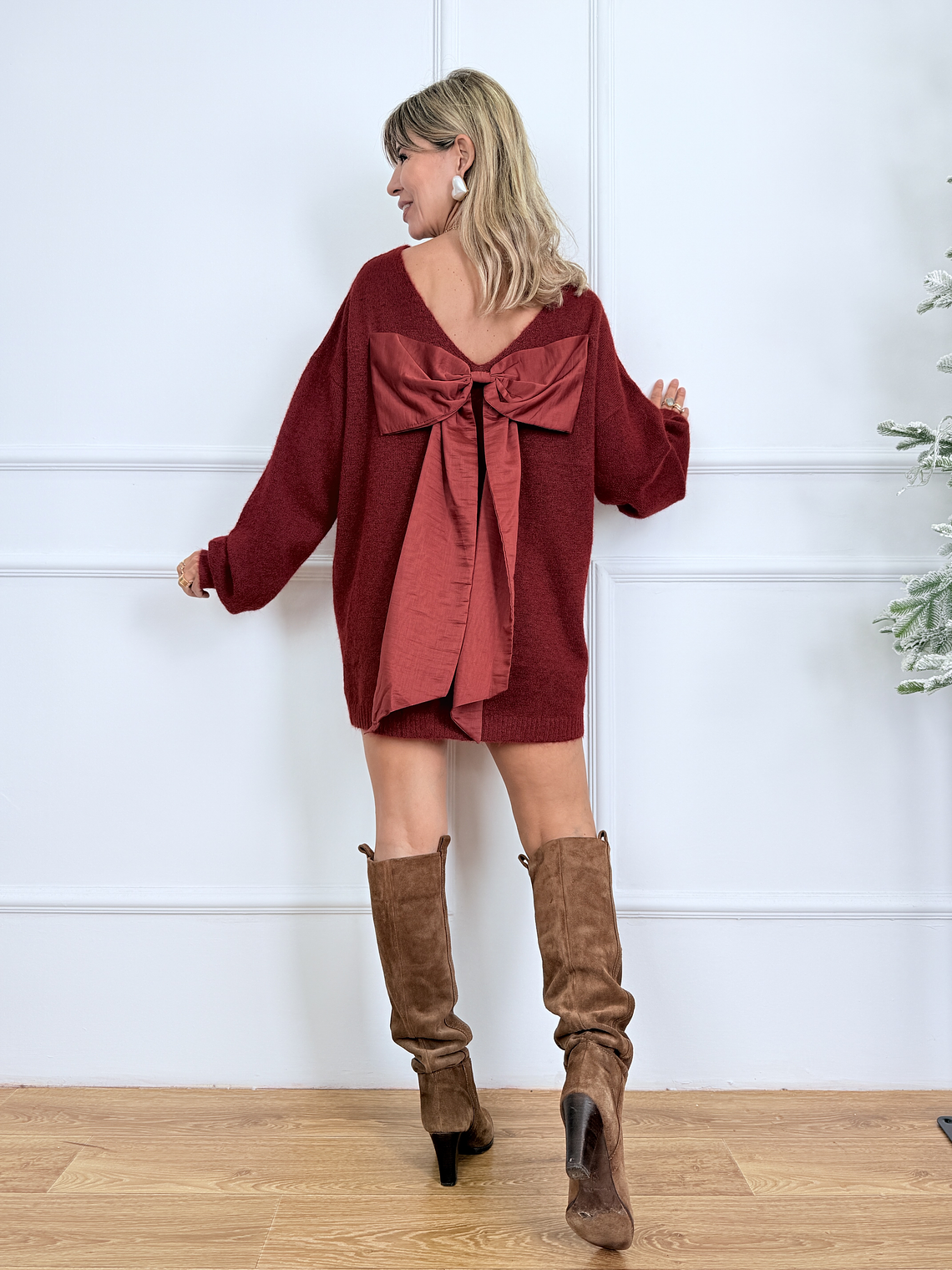 Knotty & Nice Sweater Dress 8330 Ruby Red 1