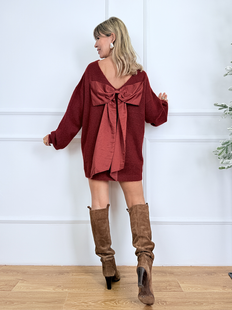 Knotty & Nice Sweater Dress 8330 Ruby Red 1