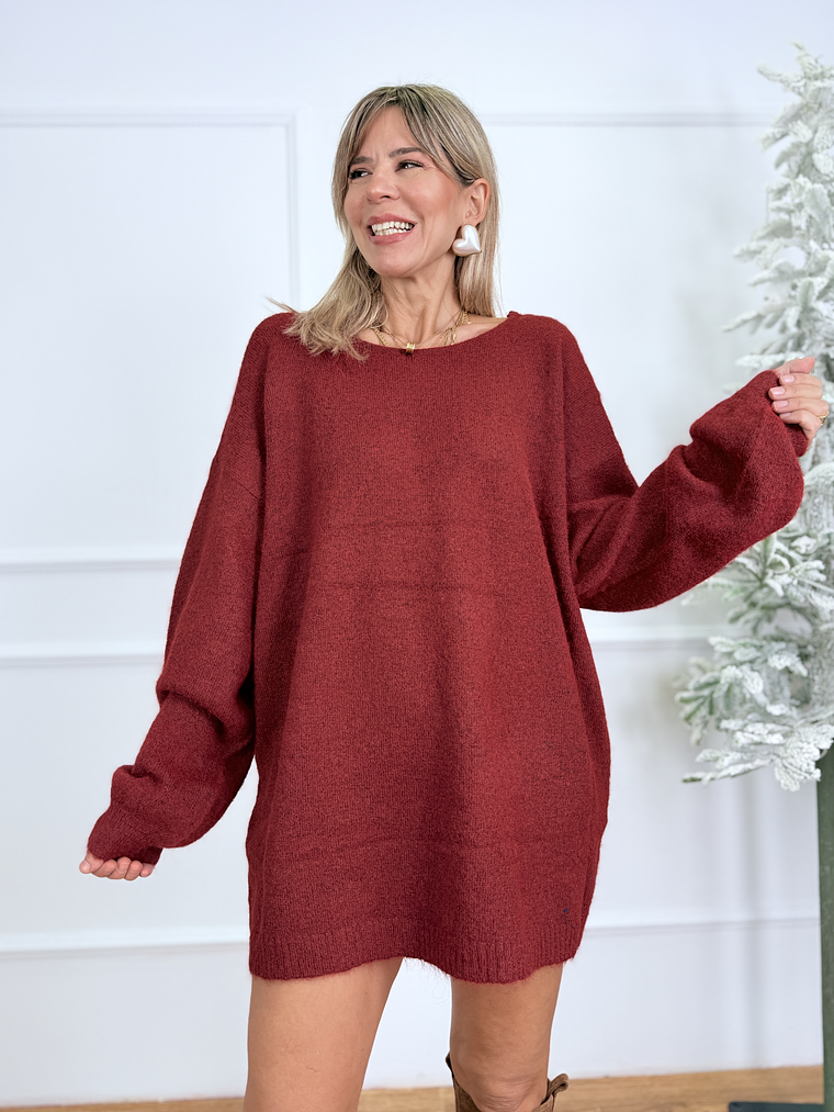 Knotty & Nice Sweater Dress 8330 Ruby Red 3