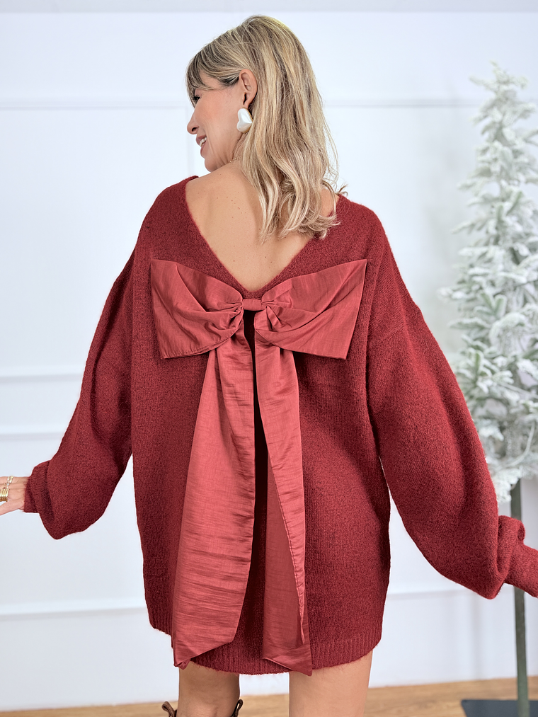 Knotty & Nice Sweater Dress 8330 Ruby Red 4