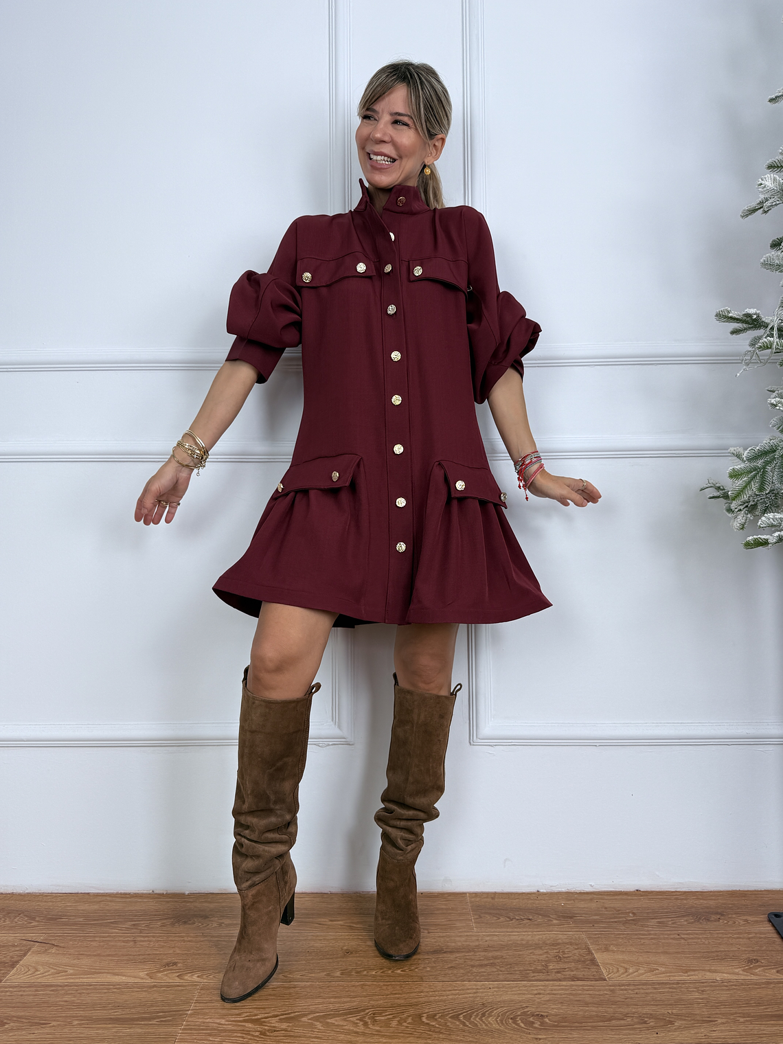 Onox Dress 18751 Burgundy 1
