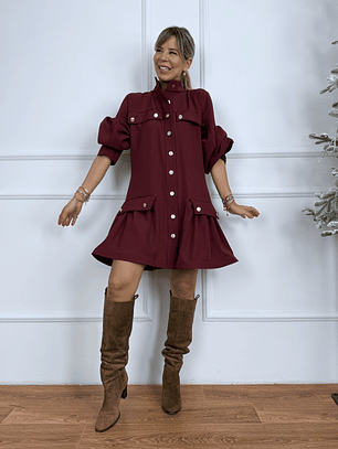 Onox Dress 18751 Burgundy