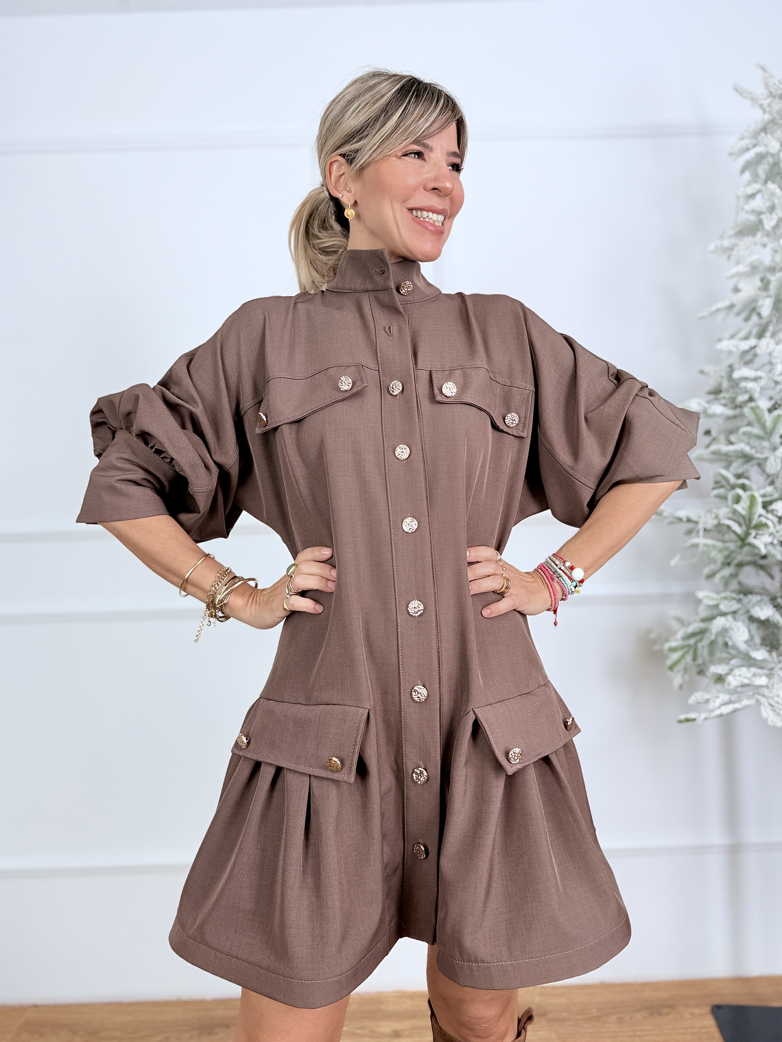 Onox Dress 18751 Brown 4