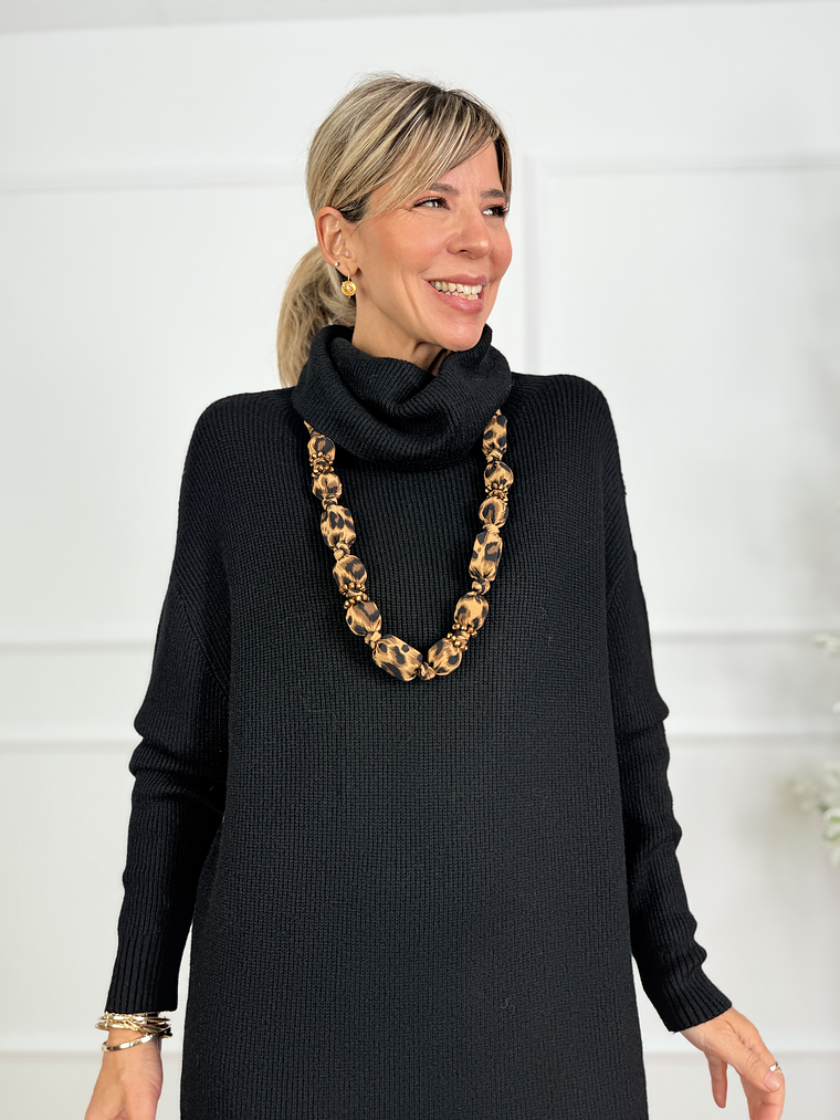 SATIN NECKLACE ANIMAL PRINT 1