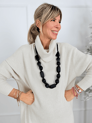 SATIN NECKLACE BLACK