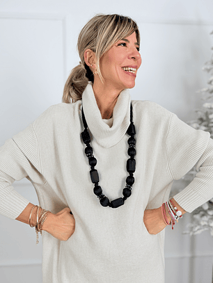 SATIN NECKLACE BLACK