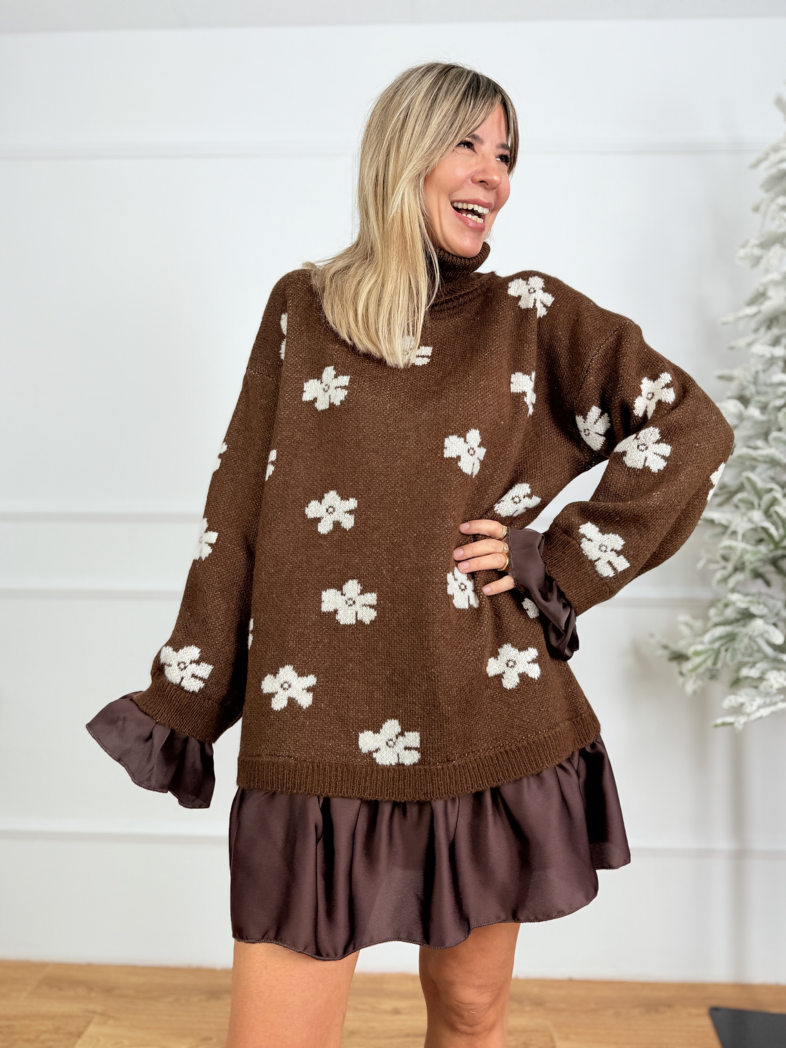 Blaise Sweater Dress 25908 Brown 4