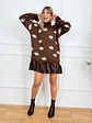 Blaise Sweater Dress 25908 Brown - thumbnail 2
