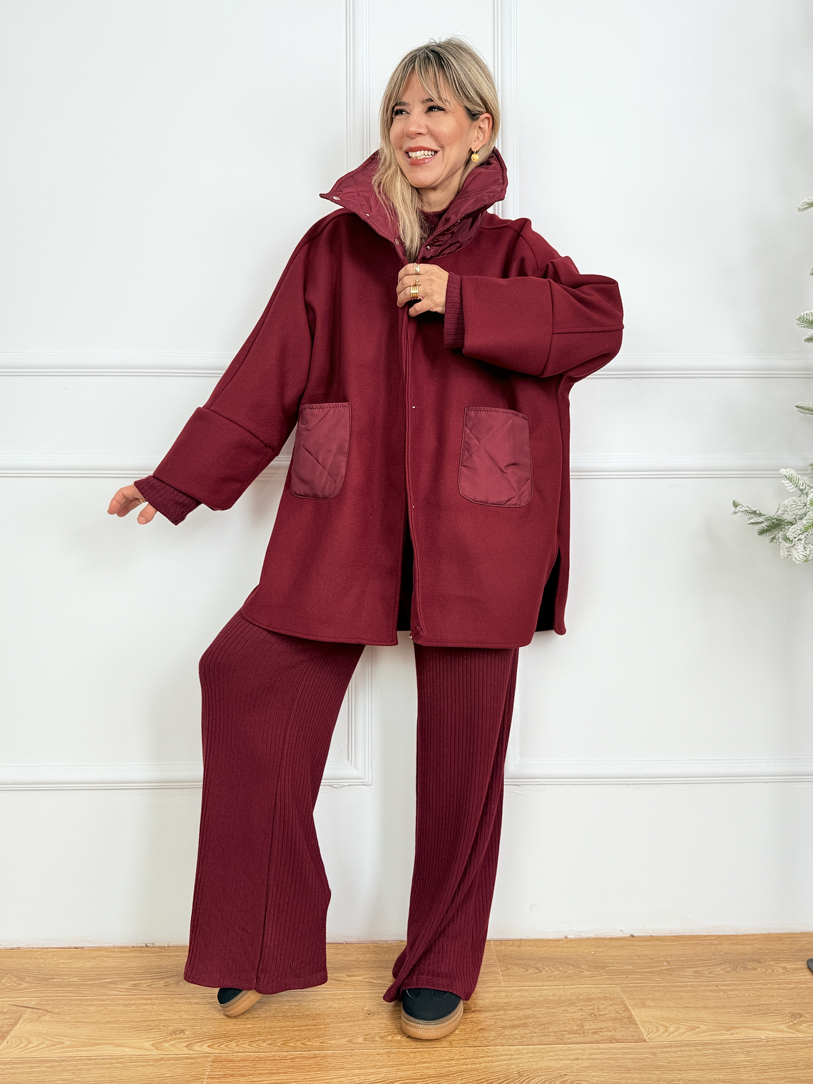 Lange Coat 31180 Burgundy 1