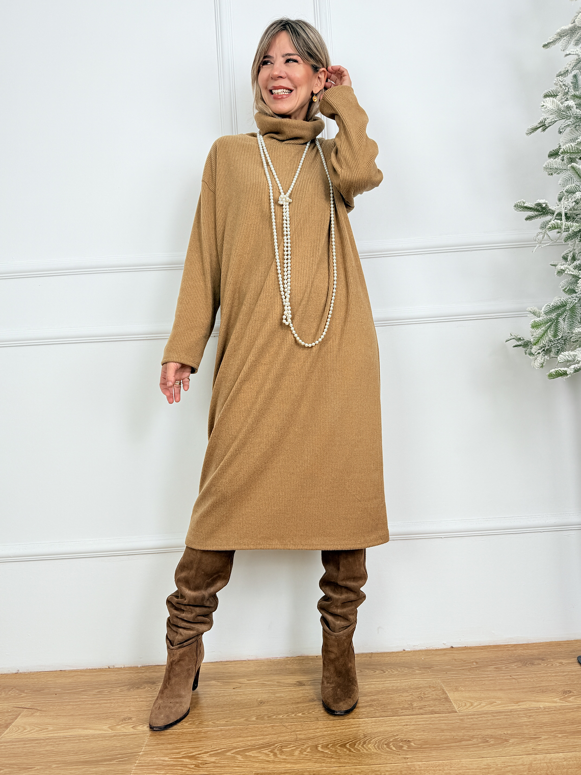 Noir Vérité Dress 22921 Camel 1